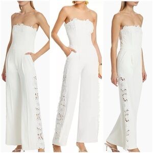 NWOT Generation Love white Ebony‎ Strapless Lace Jumpsuit